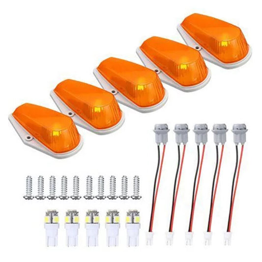 5PCS Cab Roof Top Lights Marker Amber Lights for FORD F150 F250 F350 1973-1997