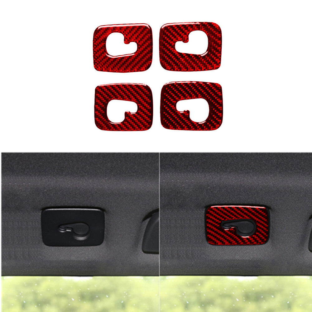 Red Carbon Fiber Door Handle Cover Trim for Jetta Sedan 2011-14 TypeA v