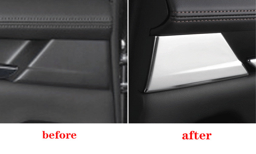 2X Silver Stainless Back Row Handle Panel Cover Trims for Mazda 3 Axela 19-2023