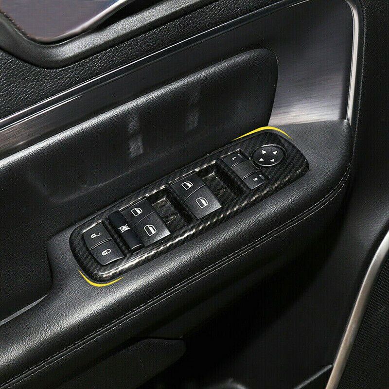for Jeep Grand Cherokee 11-22 Carbon Fiber Glass Window Switch Panel Cover Trim