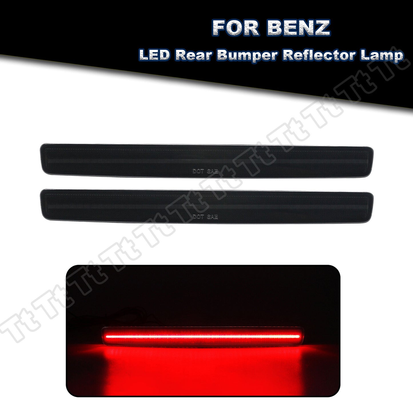 Suitable for 18-21 for W463 G550 G63 AMG Smoke LED Rear Bumper Reflector Light - v
