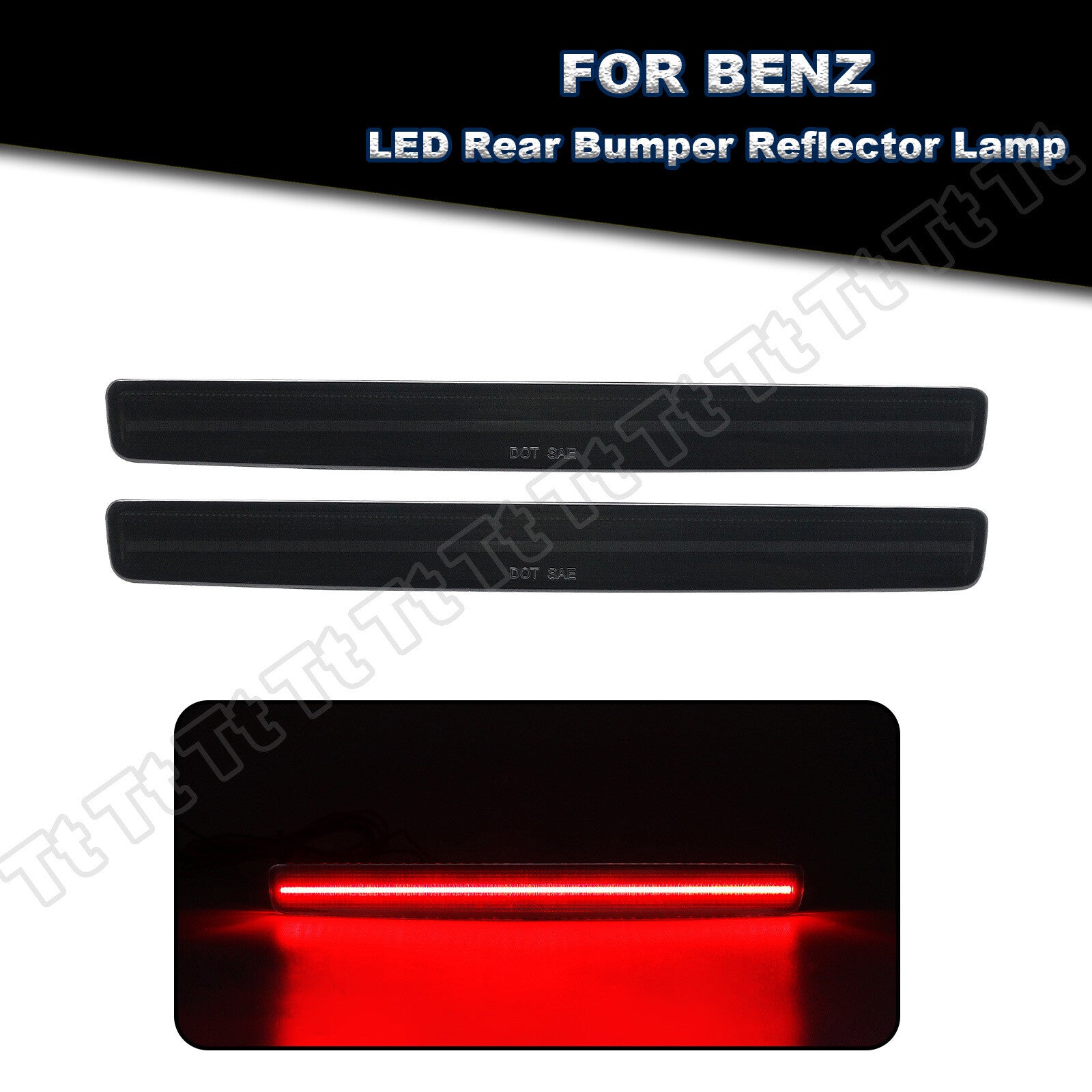 Suitable for 18-21 for W463 G550 G63 AMG Smoke LED Rear Bumper Reflector Light - v