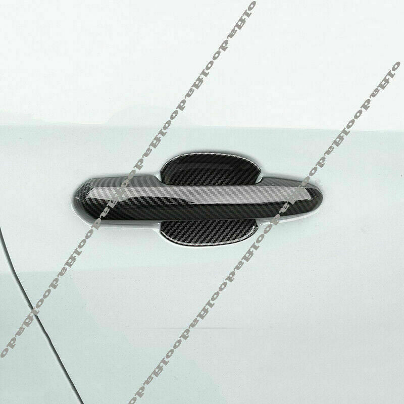 4P Carbon Fiber ABS Side Door Handle Cover Trim for Toyota Highlander 2020-2023