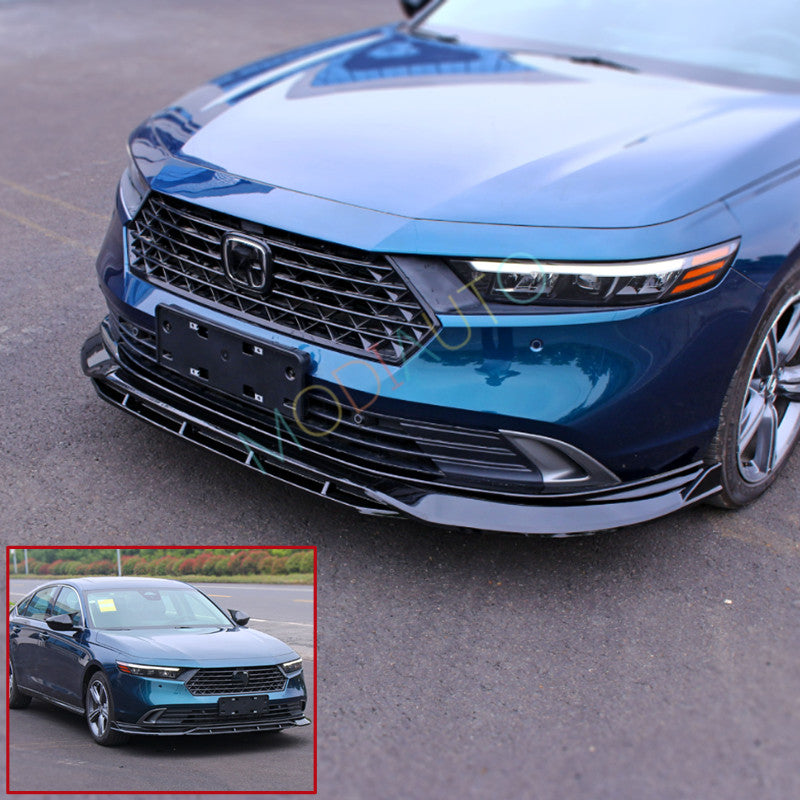 for Honda Accord 2023-2024 Front Bumper Skirt Lip Spoiler Splitter Black ABS 4X n