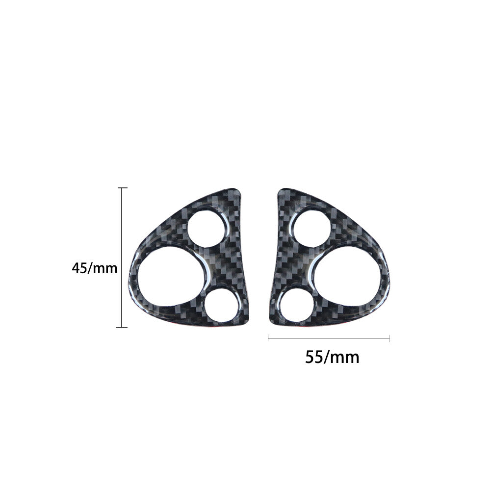 2Pcs Carbon Fiber Steering Wheel Button Cover Trim for Infiniti FX 2009-13/QX70