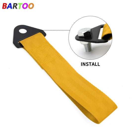 High Strength Sports Racing Tow Strap Set for Front Rear Bumper Towing Hook Gold Q