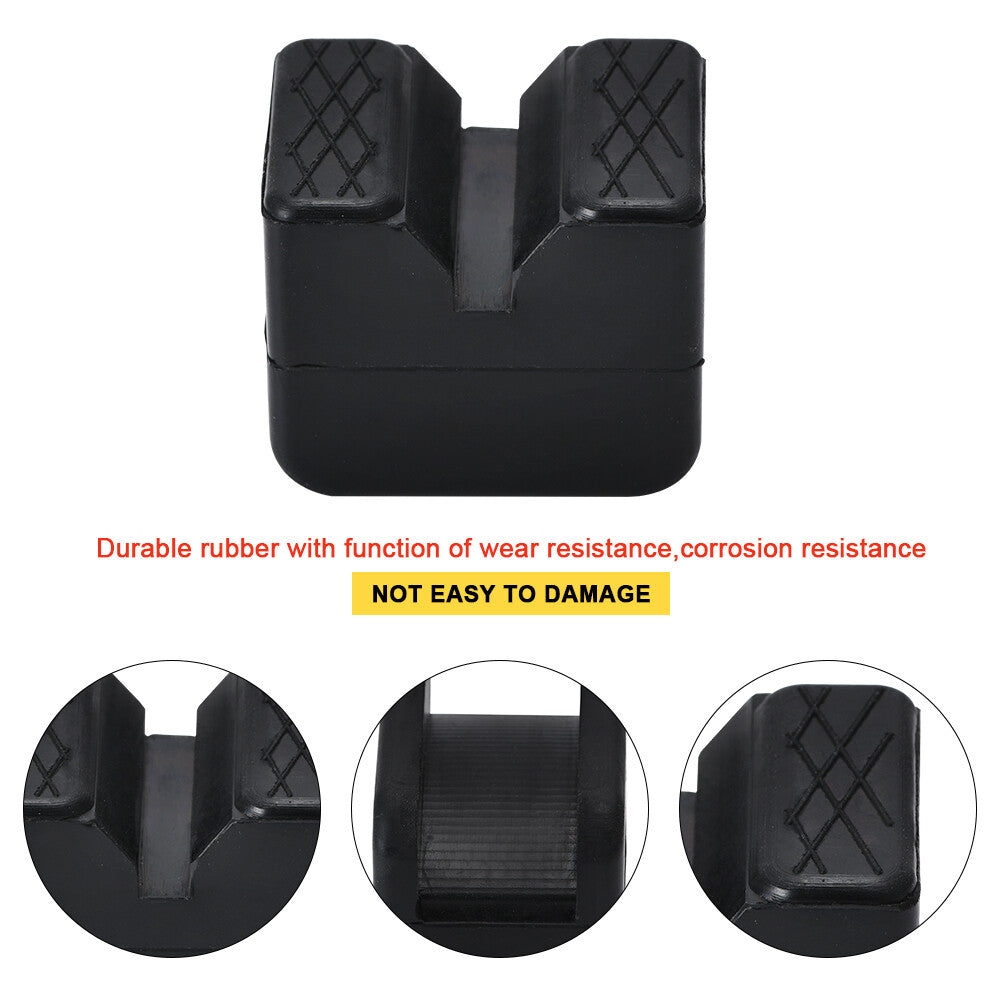 2PCS Slotted Frame Jack Pad Square Rail Floor Guard Adapter Anti-slip Rubber