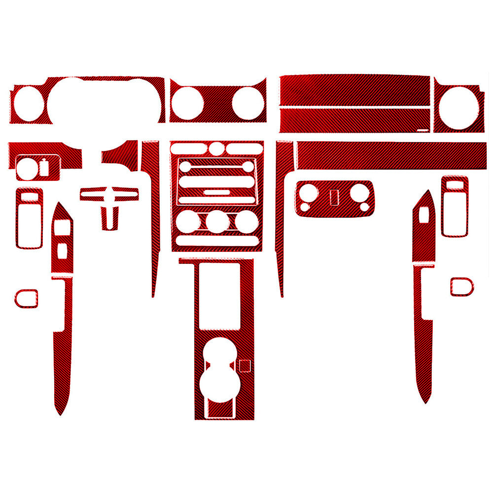 for Ford for Mustang 2005-09 Full Kit Interior Set Trim Cover 33PCS Red Carbon Fiber