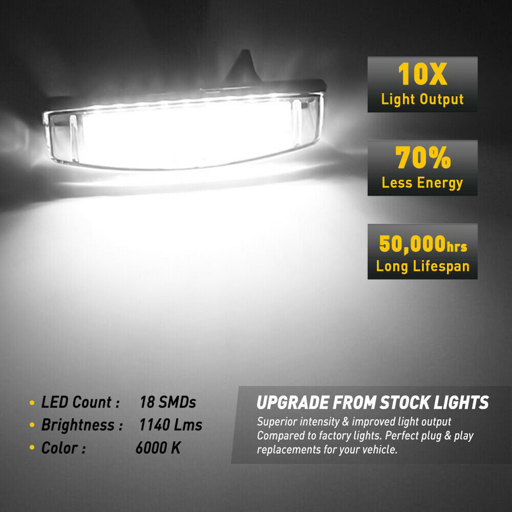 2-piece set of 18 LED white license plate label lights for Camry and for Lexus - n