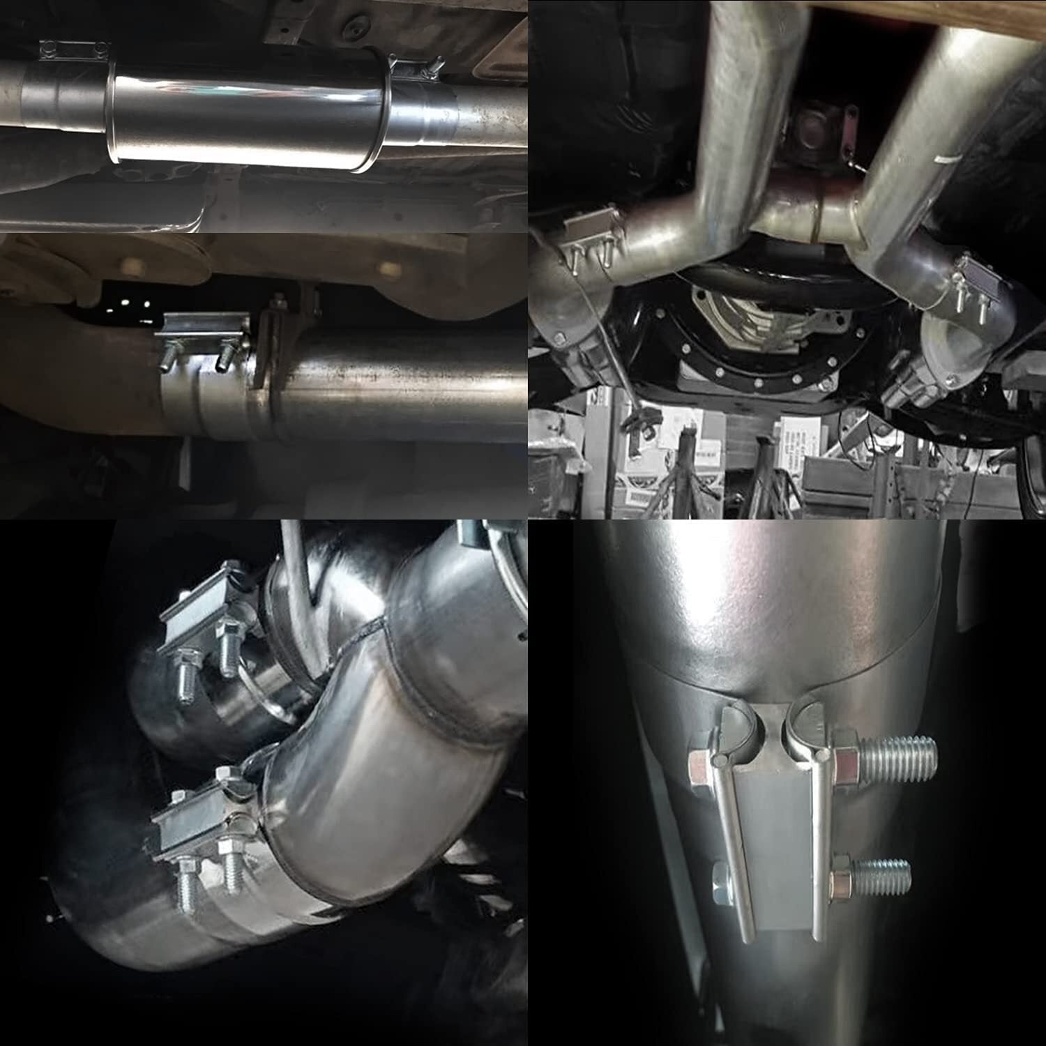 5-inch exhaust clips, 127mm Butt connector exhaust pipe muffler with clips,