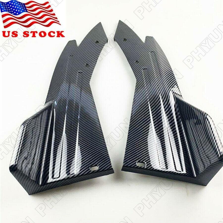 2PCS Glossy Carbon Fiber Color Car Bumper Spoiler Rear Lip Side Skirt Extension Q