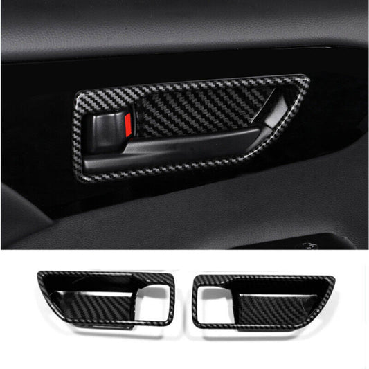 For 2021-22 for Toyota for Sienna Carbon Fiber Look Front Door Handle Bowl Cover Trim 2P