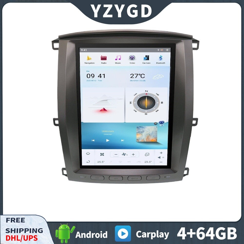 for Toyota for Land Cruiser LC100 2002-2007 64GB Car Radio 2Din Stereo Player Screen