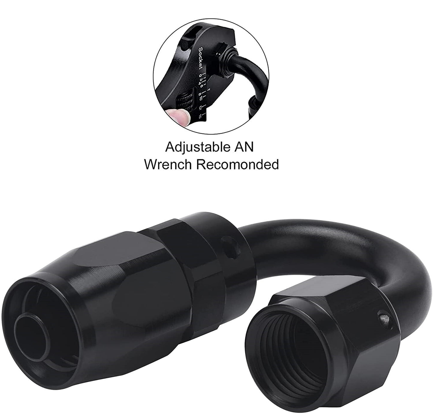 1pc/2pc AN6 6AN -6AN Aluminum 180 Degree Swivel Hose End Fitting Adapter Black Q