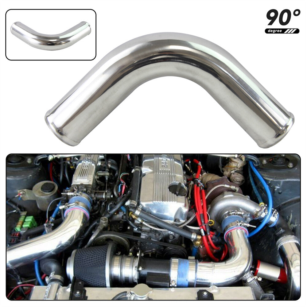 90 Degree 51mm 2 Aluminum Intercooler Intake Pipe Piping Tube Hose Silver