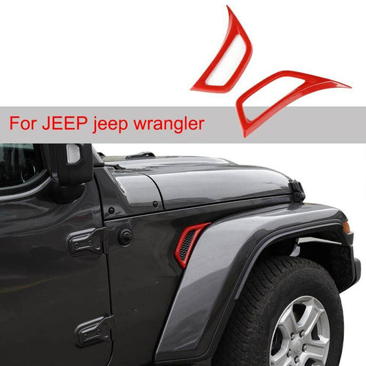 Car Fender Air Vent Outlet Cover Trim Fit for Jeep for Wrangler JL JT 2018+ Red