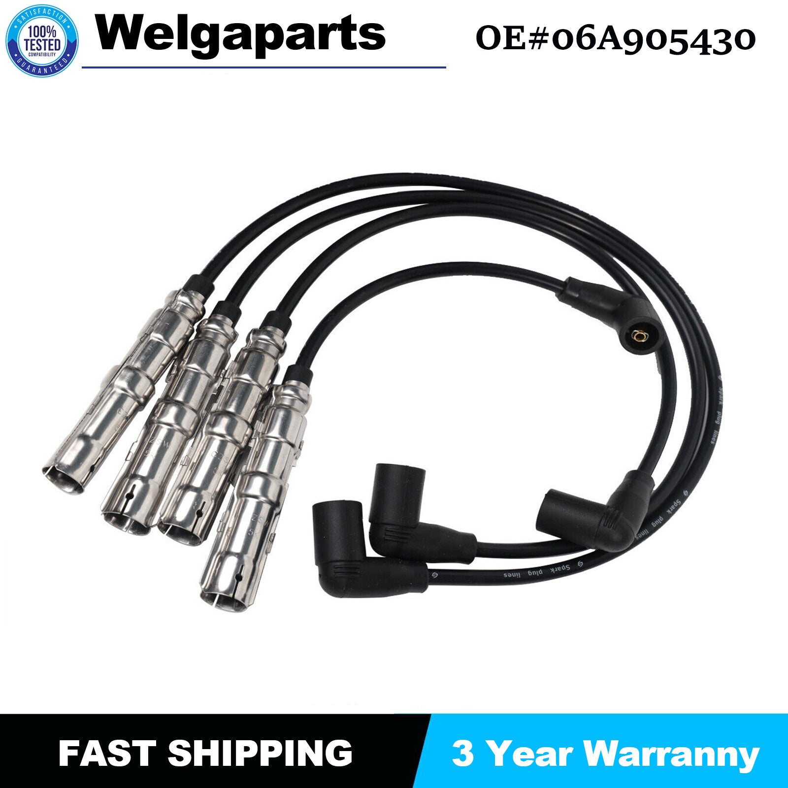 4PCS 06A905430 for Volkswagen for Jetta for Passat Spark Plug Wires Ignition Cable New