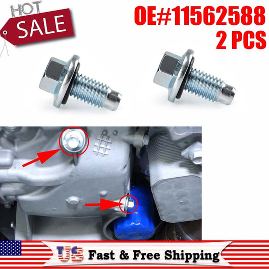 2-pack engine oil pan drain plugs 11562588 03538469 96829610 suitable for Buick for Chevrolet for GMC Q