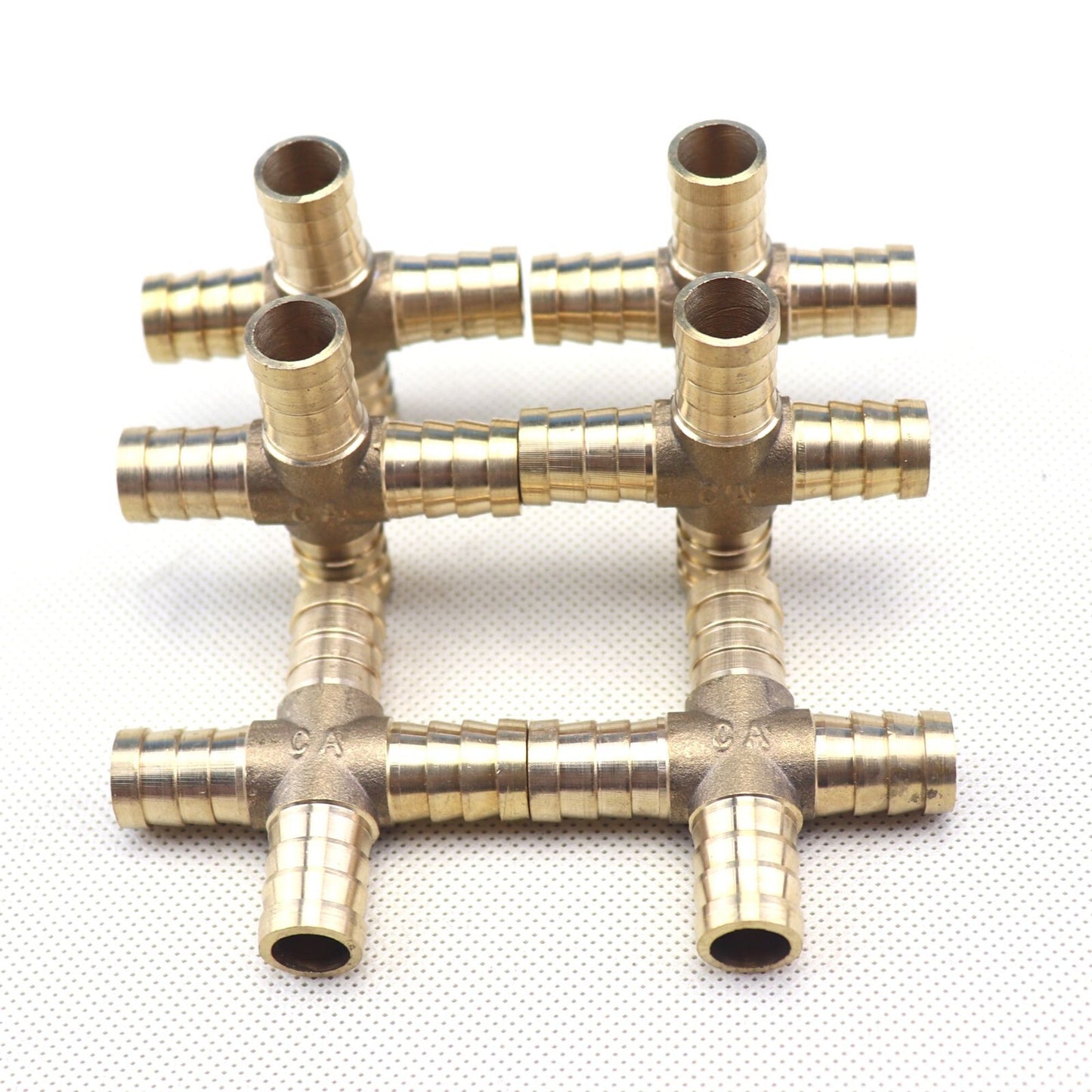 6-piece flexible hose rod, 4-way cross brass fitting, threaded for gas, fuel, water, and air, 1/2 12mm