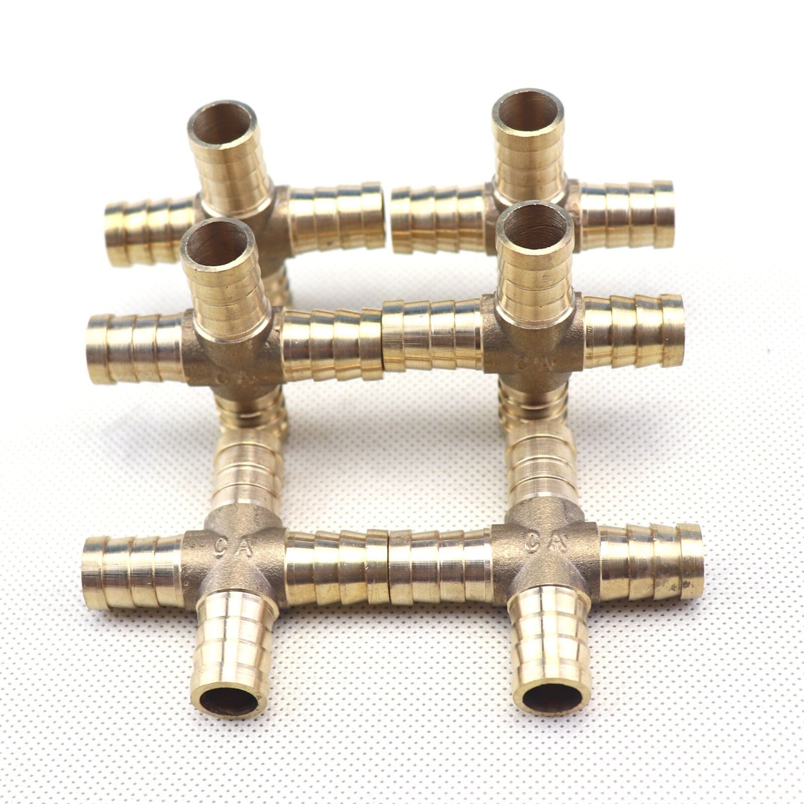 6-piece flexible hose rod, 4-way cross brass fitting, threaded for gas, fuel, water, and air, 1/2 12mm