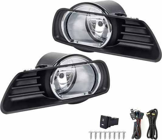 Fits 2007 - 2009 for Camry front bumper fog light left + right + switch + wiring - v