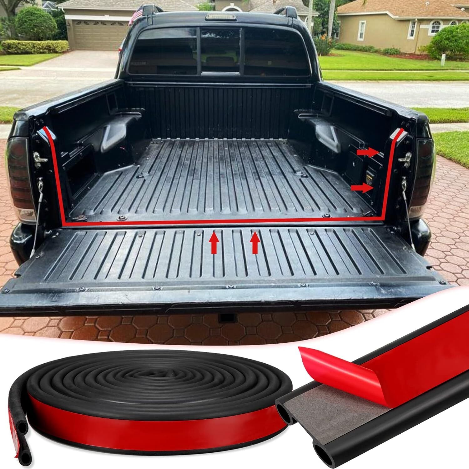 24.6 ft EPDM rubber weatherstripping suitable for Ram 1500 2500 truck tailgates. n