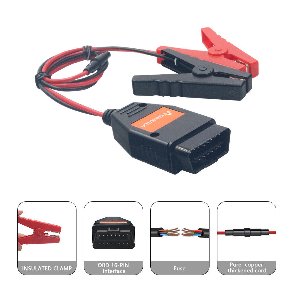 Auto OBDII for Smart Power Battery Charging Clip Tool For Car Jump Starter Universal