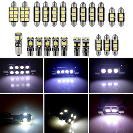 23-Piece White Car SUV Interior LED Light Dome License Plate Mixed Bulb Set - n