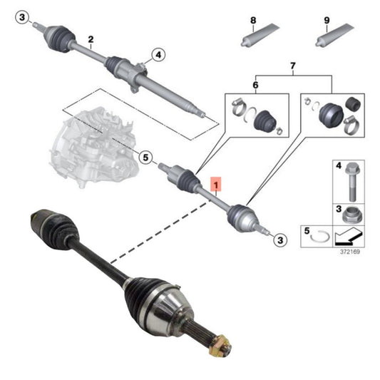Frnt Axles for Mini Cooper Paceman S 1.6L 11-16