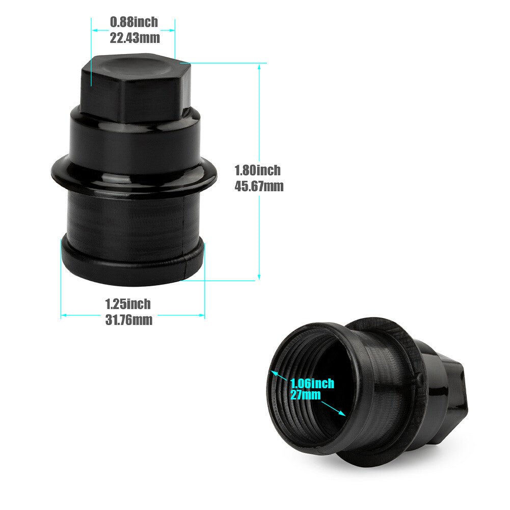 24-piece black LUG NUT protective case cover M27-2.0 hexagonal 22mm for TAHOE SILVERADO SUBURBAN for YUKON n