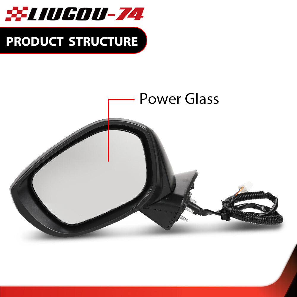 Fits for Honda for Civic 2022 2023 3 Pin Power Adjustment Black Mirror Left Driver Side - v