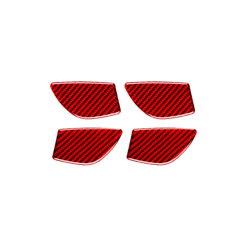 4X Red Carbon Fiber Door Handle Bowl Cover Trim for Nissan Rogue 2014-2016
