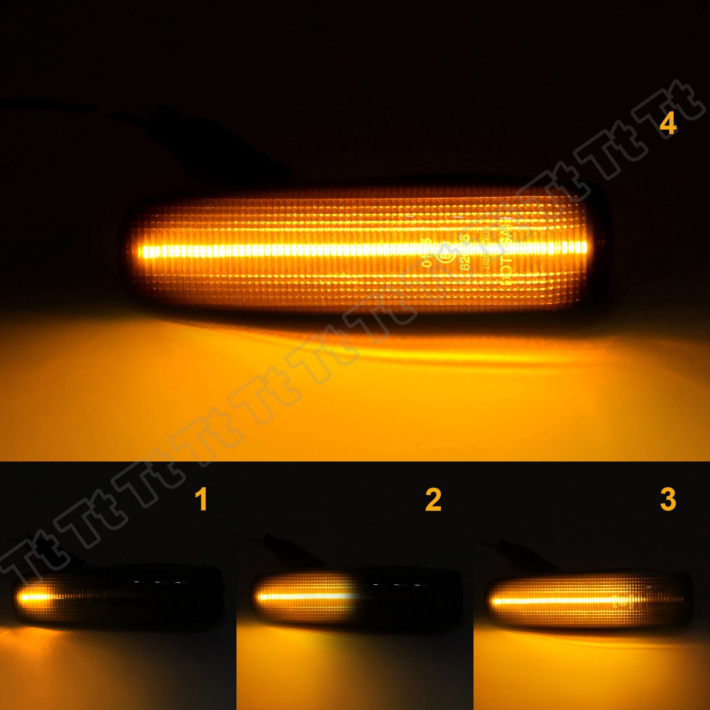 2 Sequential LED Front Fender Side Marker Lights for 89-96 for 300ZX Z32- v