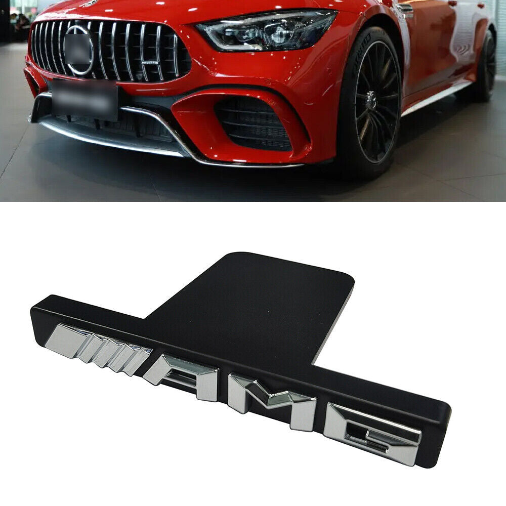 Chrome black front badge for C63 S63 GT63 AMG grille badge trim modification