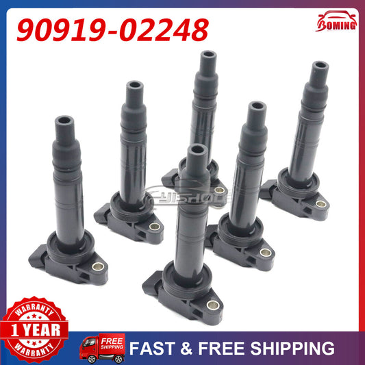 Set 6PCS 90919-02248 UF-495 Ignition Coils for 2005-12 for Toyota 4Runner Tacoma NEW