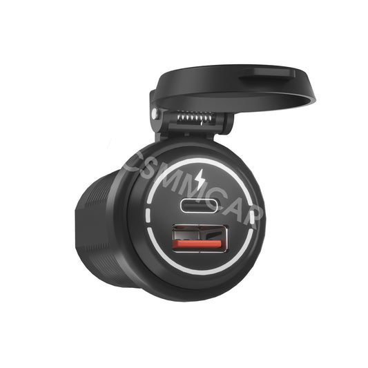 Car Dual Port Type-C Fast for Charger Adapter Charging Socket Outlet Accessories