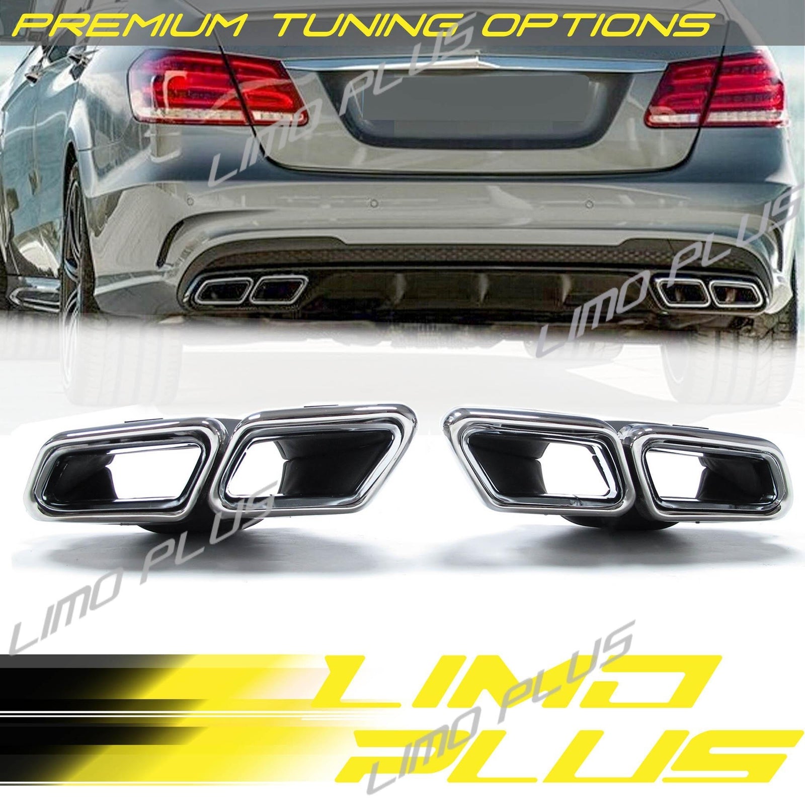 Chrome Exhaust Tips Muffler for Mercedes W212 E63 W222 S63 S65 AMG 2014-2016 Q