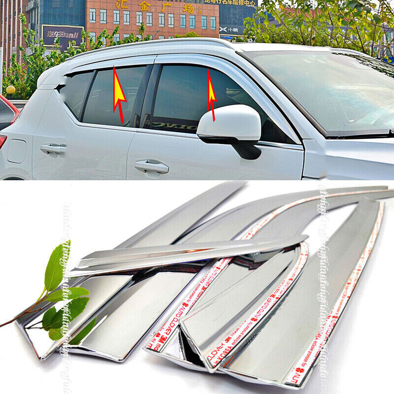for Volvo XC40 2019-22 ABS Chrome Window Visor Sun Rain Guard Vent Deflectors 4x