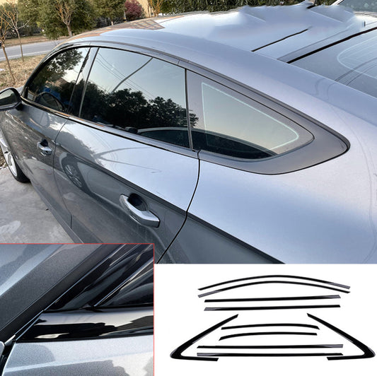 for AUDI A5 S5 2018-2022 Window Full Strip Cover Trim Kit Glossy Black ABS 10Pcs