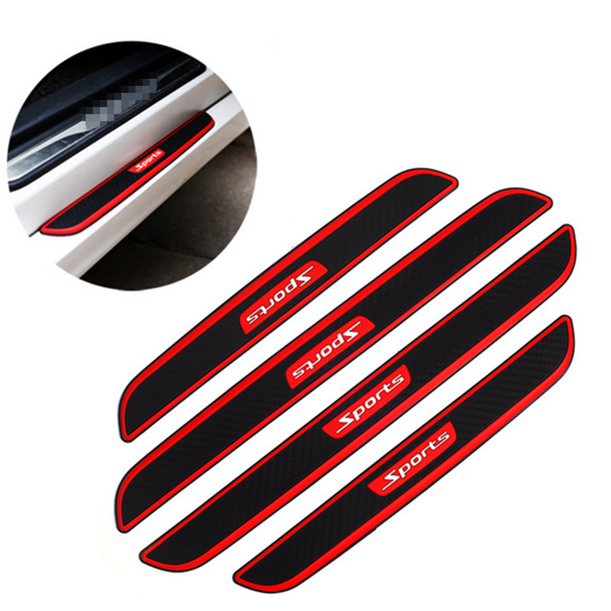 Car Door Protector Sill Scuff Cover Sticker Antiscratch Carbon Fiber Look Strip