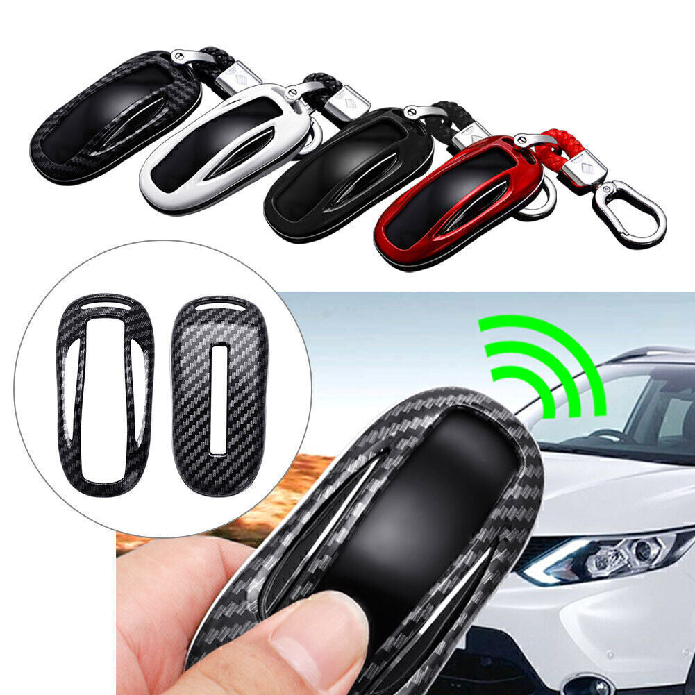 for Tesla Model X Carbon Fiber Style Car for Smart Key Fob Case Cover Q