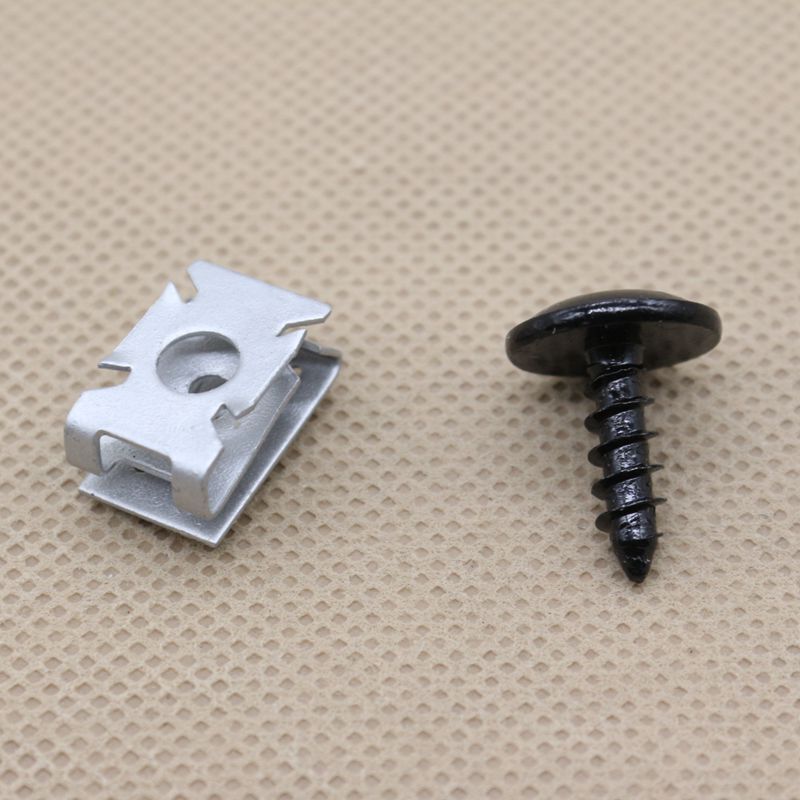 10 Mudguard Bumper U-nut Clips and Torque Tapping Screw Kits for Volkswagen N90974701, N90959101
