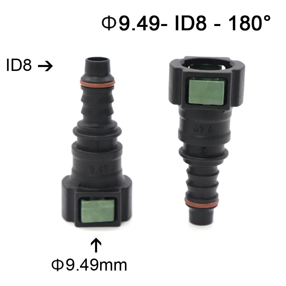 2-pack 9.49mm ID8 10x8 180 Fuel Line Hose Quick Release Female Connector Q