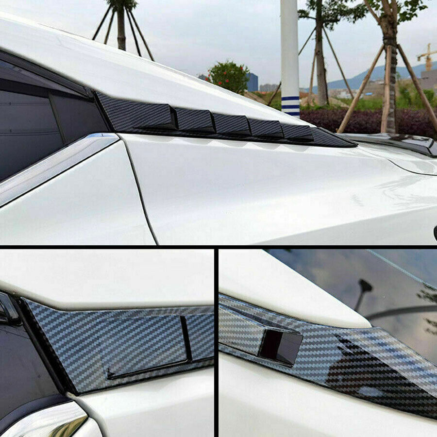 2X Rear Window Louver Shutter Strip for Nissan Sentra 2020-23 ABS Carbon Fiber