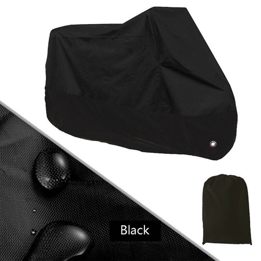 Full Black Motorcycle Scooter Waterproof UV Dust Protector Rain Cover Parts v