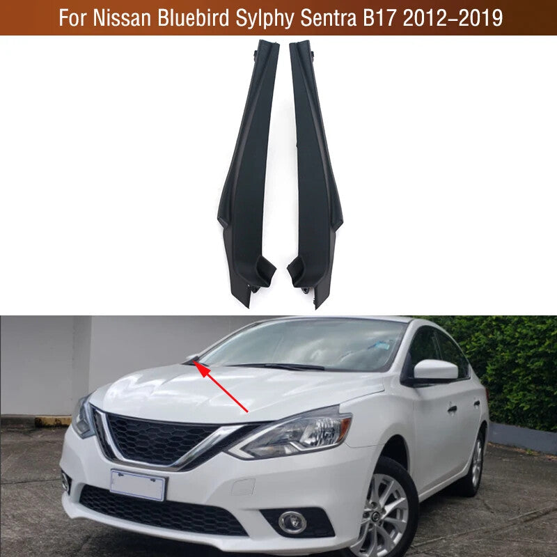 2PCS Wiper Side Cowl Extension Cover Trim for Nissan Sylphy Sentra 2012-2019