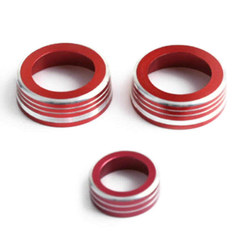 4x Red AC Switch Knob and Ignition Start Button Trim Cover Fit for for Honda CR-V v
