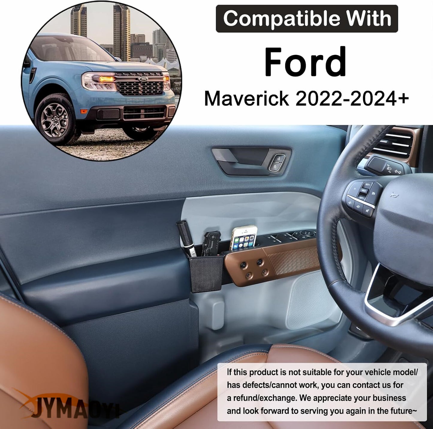 4-Piece Accessory Set for 2022-2025 Maverick Front and Rear Door Storage Boxes n
