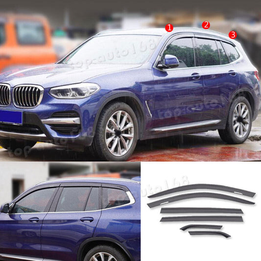 for BMW X3 2018-2024 Black Car Window Visor Vent Sun Shade Rain Guard Door Visor