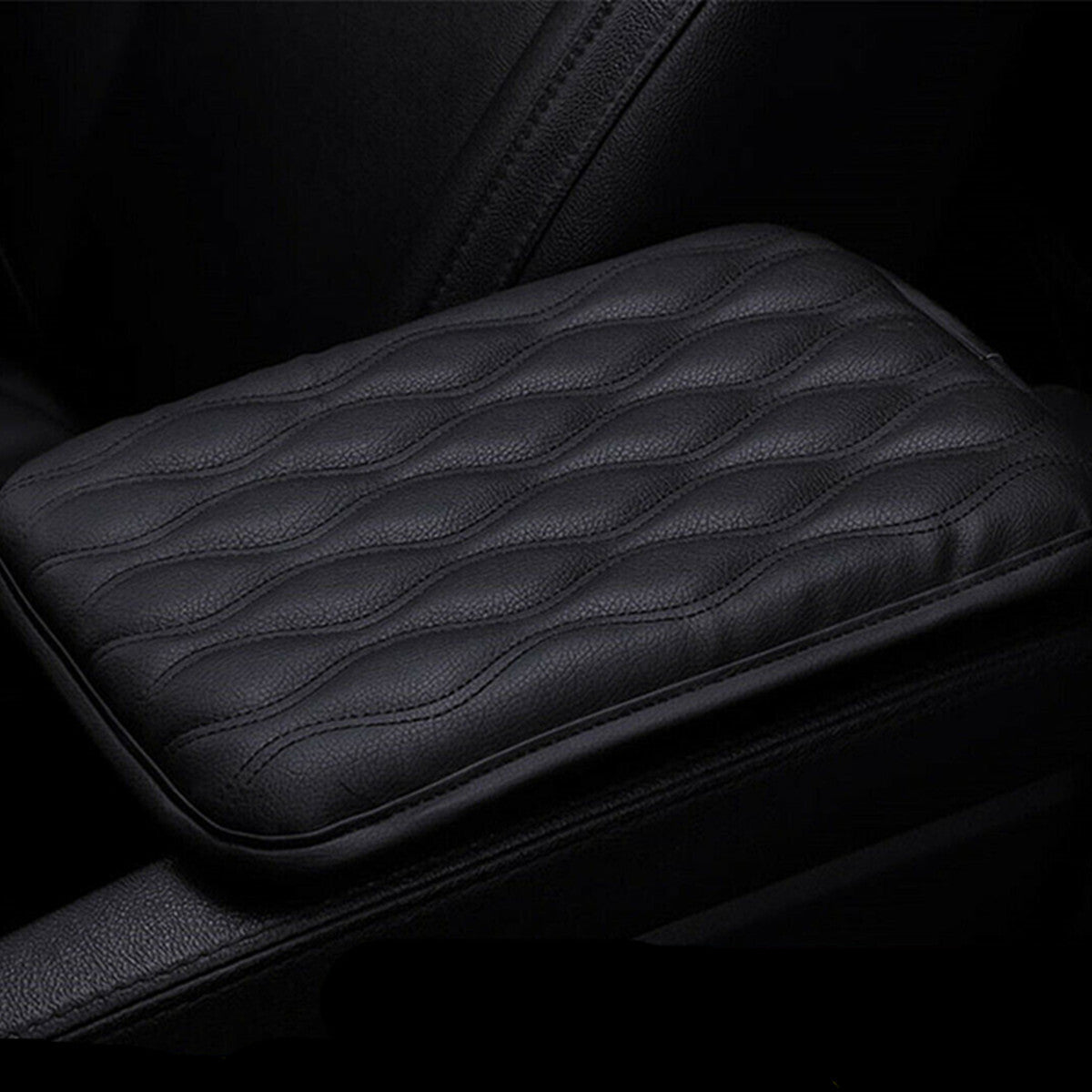Car Armrest Pad Center Console Box Cushion Cover Mat PU Leather Waterproof Trim